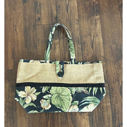 Handmade Market Bag - Hawaiian Flowers