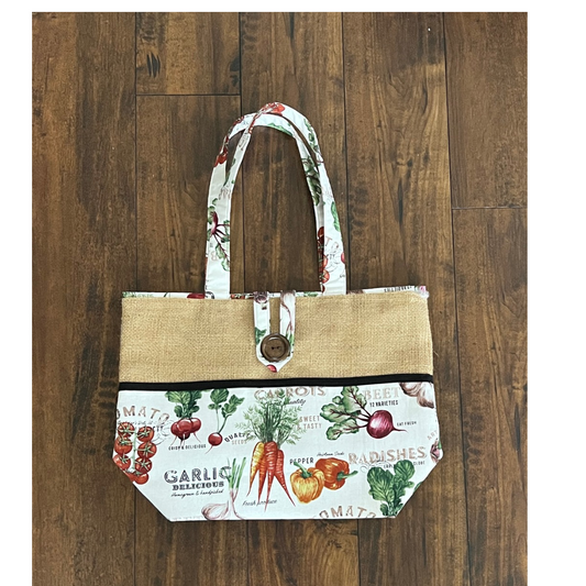 Handmade Market Bag - Garden Vegetables